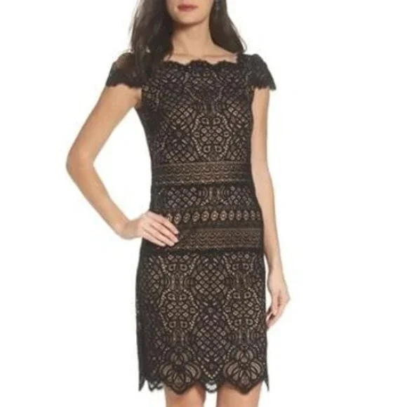 periwinkle lace midi dress La Femme Dress 32434 main image 1